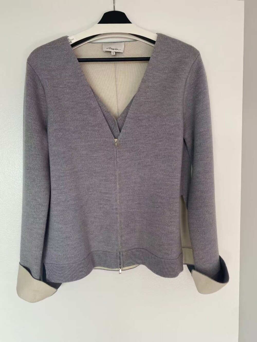 3.1 Phillip Lim Gray Double-Face Zip Cardigan- Size M